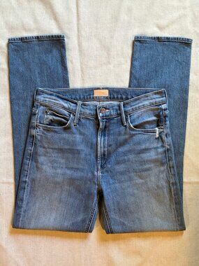 MOTHER The Dazzler Mid-Rise Ankle Straight Leg Jeans, Cut & Paste, Sz 27 *Read*